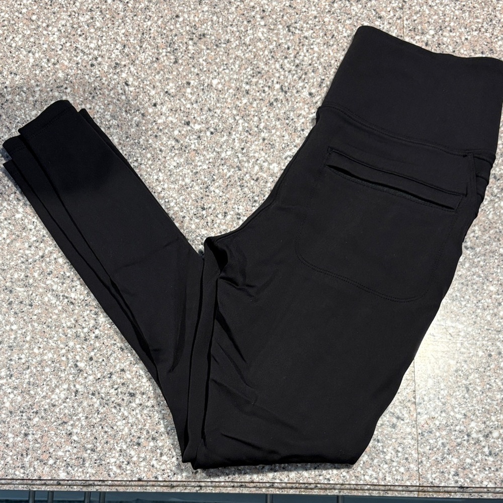 Athleta Black High-Waist Leggings with Back Pocket